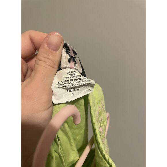 Rare Editions‎ lime green dress with smocked bodice Size 5 - Picture 5 of 5